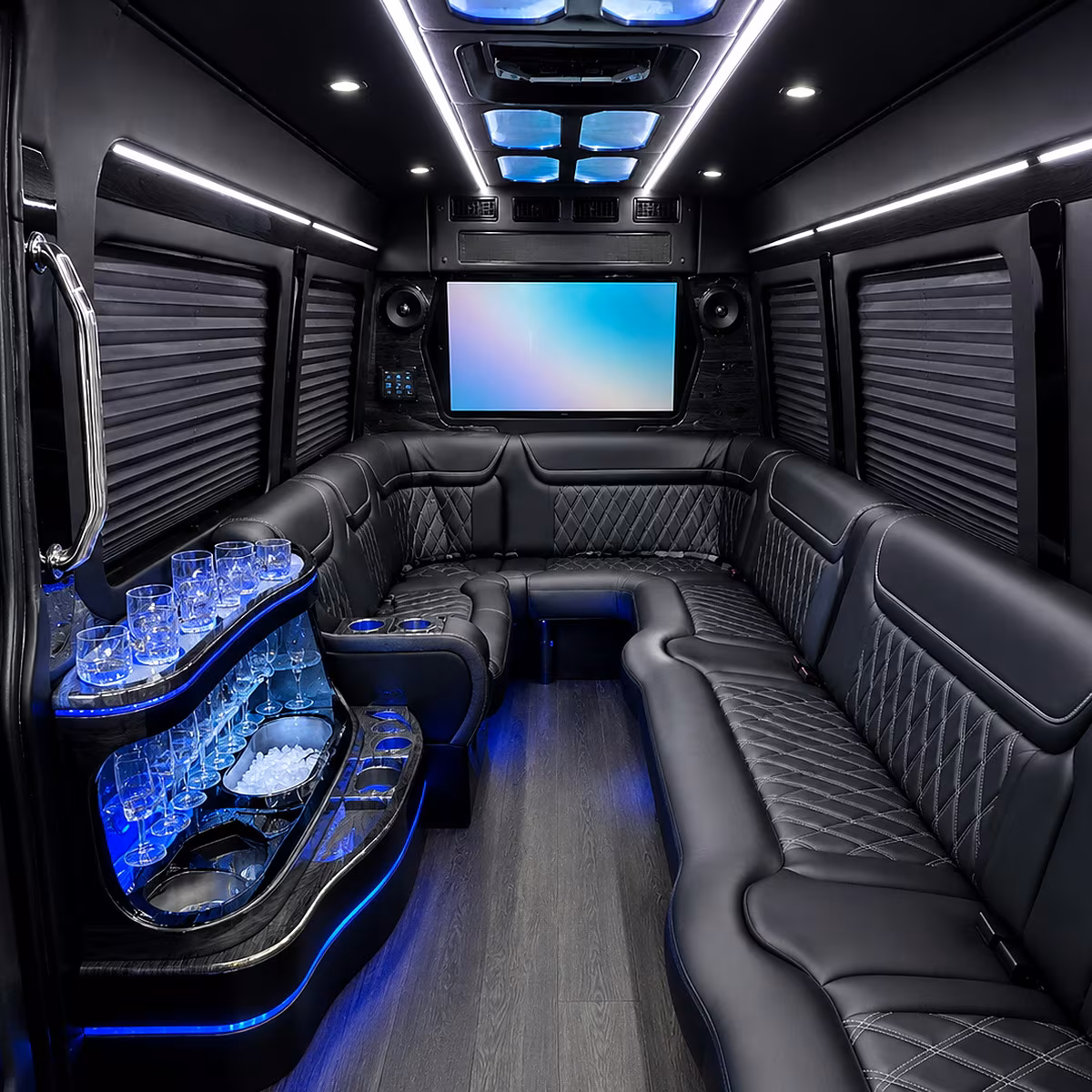 bloomfield party bus rental interior