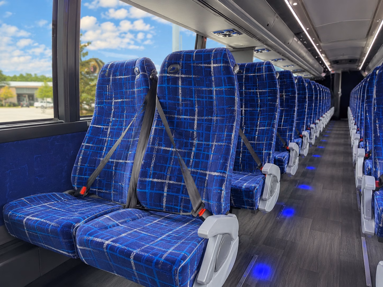 newark charter bus rental interior