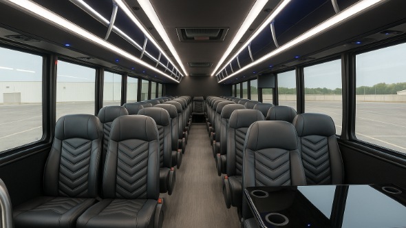 Interior of Charter Bus Company Newark's 18 Passenger Minibus in Newark