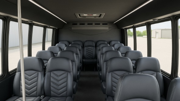 Interior of Charter Bus Company Newark's 20 Passenger Mini bus in Newark