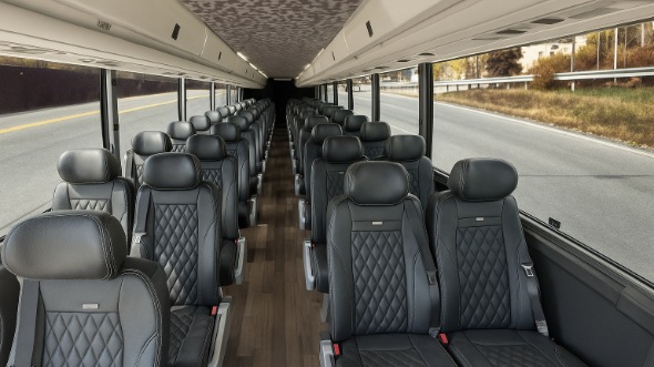 Interior of Charter Bus Company Newark's 28 Passenger Mini bus in Newark