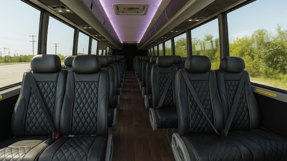 Interior of Charter Bus Company Newark's 30 Passenger Minibus in Newark