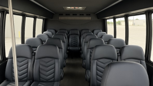 Interior of Charter Bus Company Newark's 35 Passenger Minibus in Newark