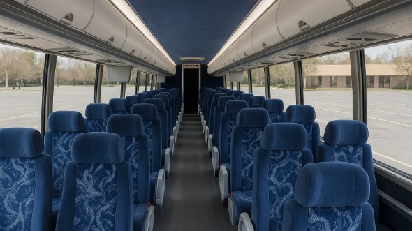 Interior of Charter Bus Company Newark's 50 Passenger Charter Bus in Newark