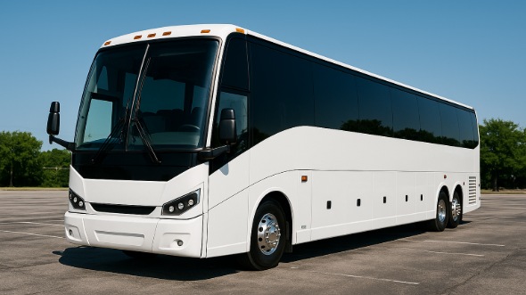 Exterior of Charter Bus Company Newark's 54 Passenger Charter Bus in Newark