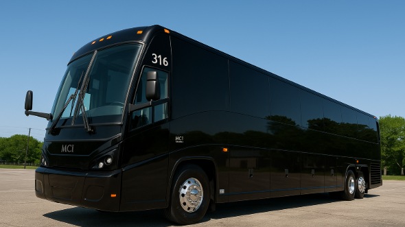 Exterior of Charter Bus Company Newark's 56 Passenger Charter Bus in Newark