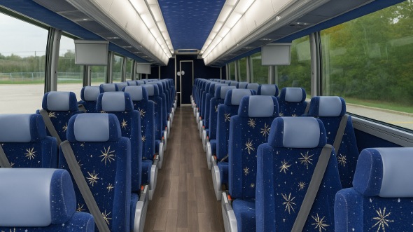 bloomfield 54 passenger charter bus inside
