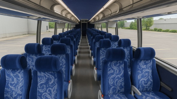bloomfield 55 passenger charter bus inside