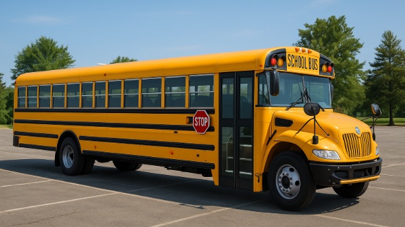 Exterior of Charter Bus Company Newark's School Bus in Newark